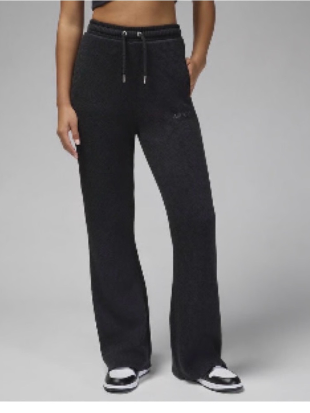 Jordan Black Wide-Leg Knit Sweatpants